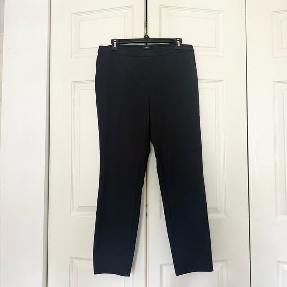 Theory Women’s Dark Blue Thaniel Kennett Stretchy Nylon Cropped Pull On Pant 10 - Picture 2 of 9